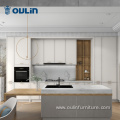 Luxury European design lacquer kitchen cabinets with island